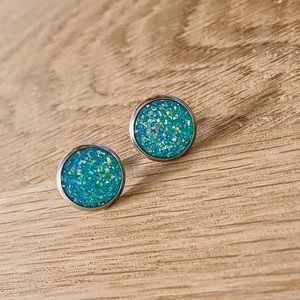 Boutique Glitter Stud Earrings OS